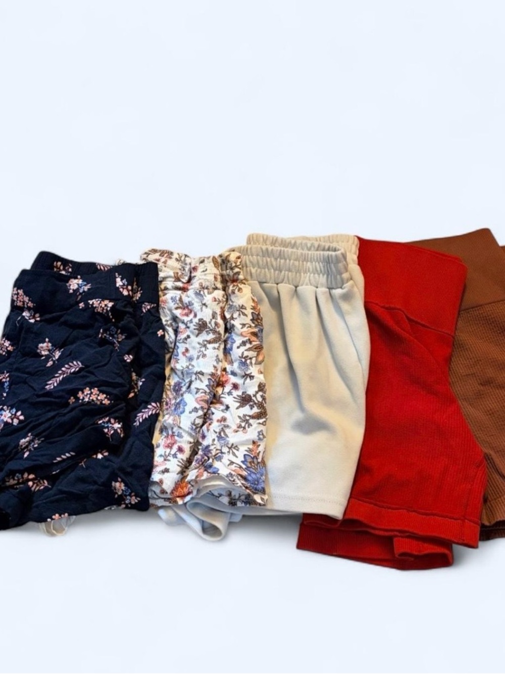 Women's Mixed Shorts Pack — Neutral, Floral, Navy & Red Styles